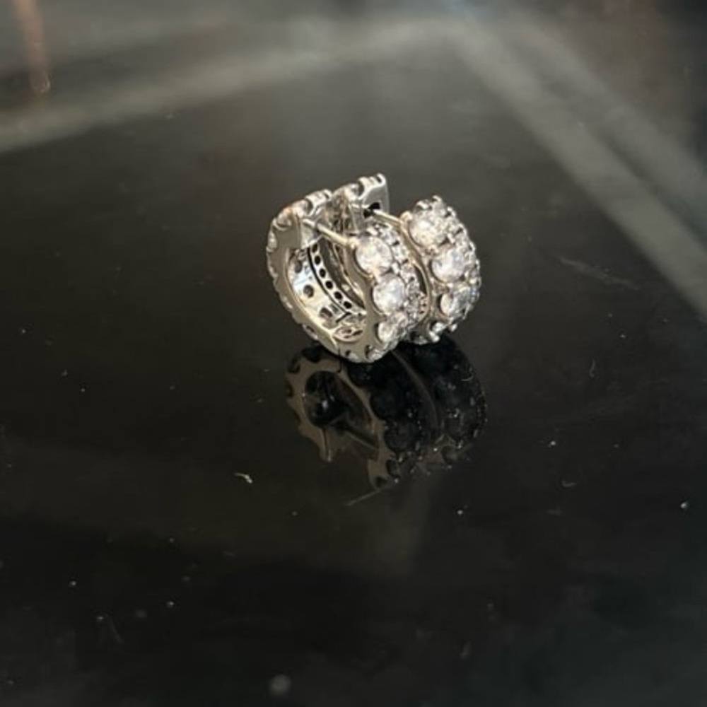 Double Band Pavé Hoop EarringsSterling silver from Pandora - Picture 5 of 10